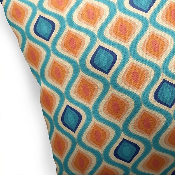 YE ORANGE AND BLUE Indoor|Outdoor Pillow By Kavka Designs - 18X18