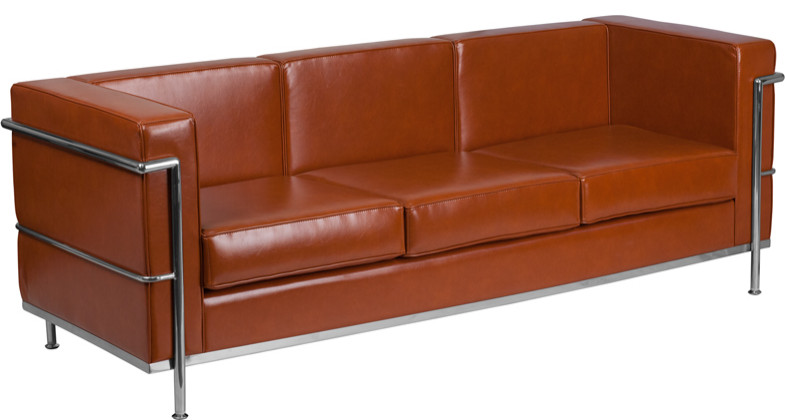 HERCULES Regal Series Contemporary Cognac LeatherSoft Sofa with Encasing Frame   Modern   Sofas   by First of a Kind USA Inc  Houzz