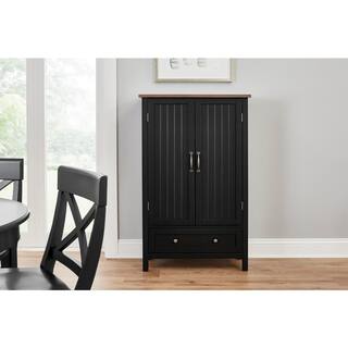 StyleWell Bainport Black with Haze Top Wood Kitchen Pantry with Haze Top (28 in. W x 45 in. H) SK19238Ar1-B