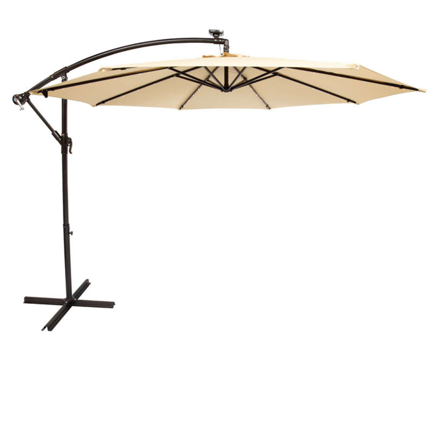 Living Accents Tan 10 ft Tilting Offset Umbrella