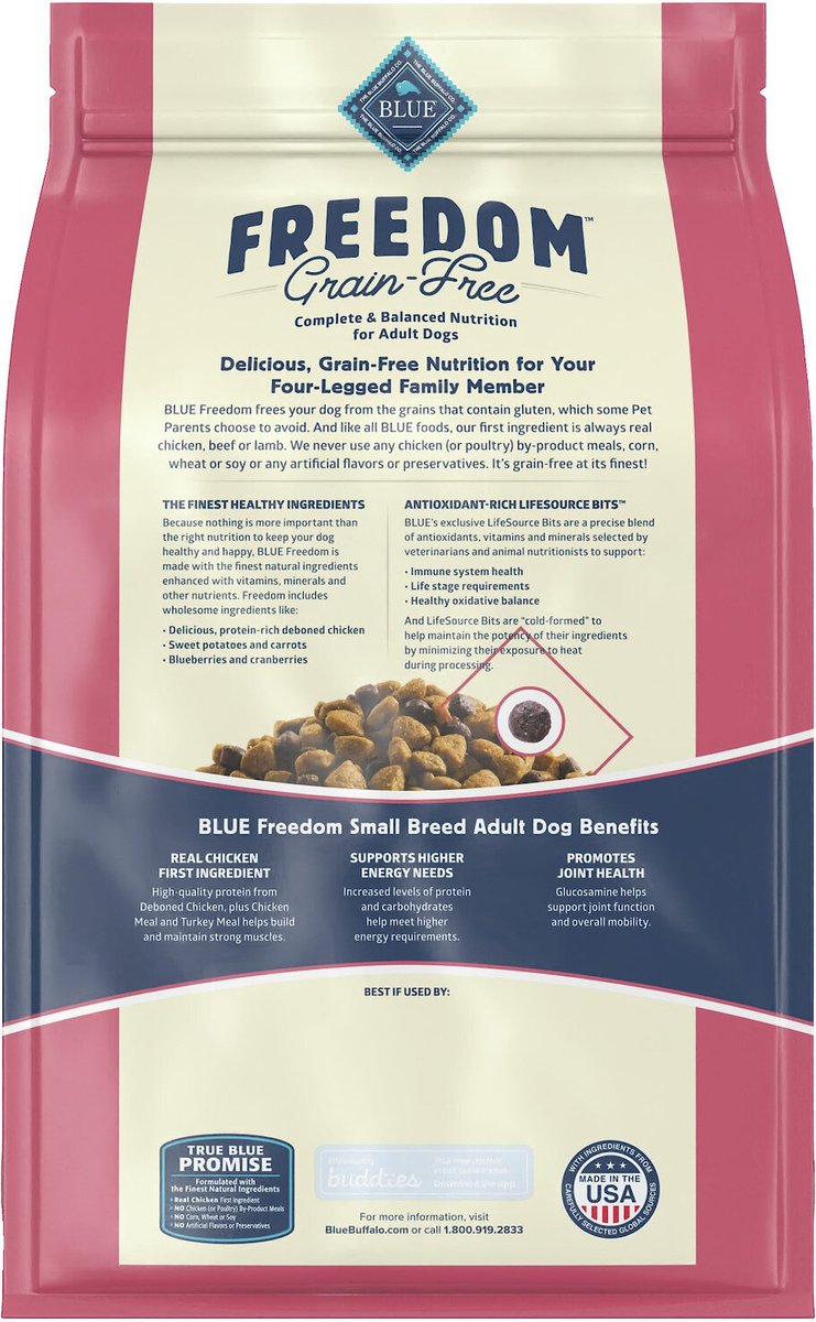 Blue Buffalo Freedom Small Breed Adult Chicken Recipe Grain-Free Dry Dog Food