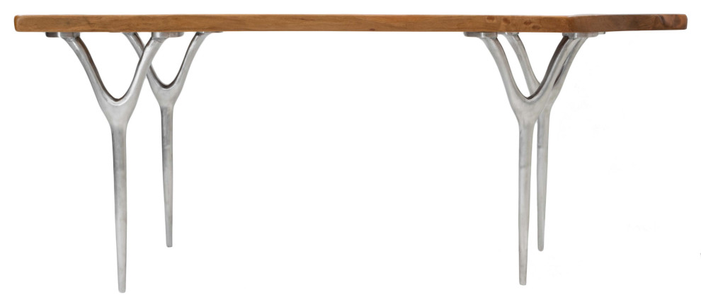 Walnut Slab Table with Cast Aluminium Legs 74 quotx37 quotx30 quot  Contemporary   Coffee Tables   by Kilim Area Rugs  Houzz