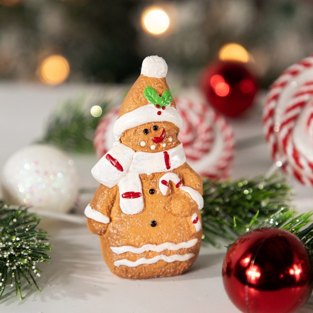 Frosted Gingerbread Snowman Christmas Tabletop Figurine