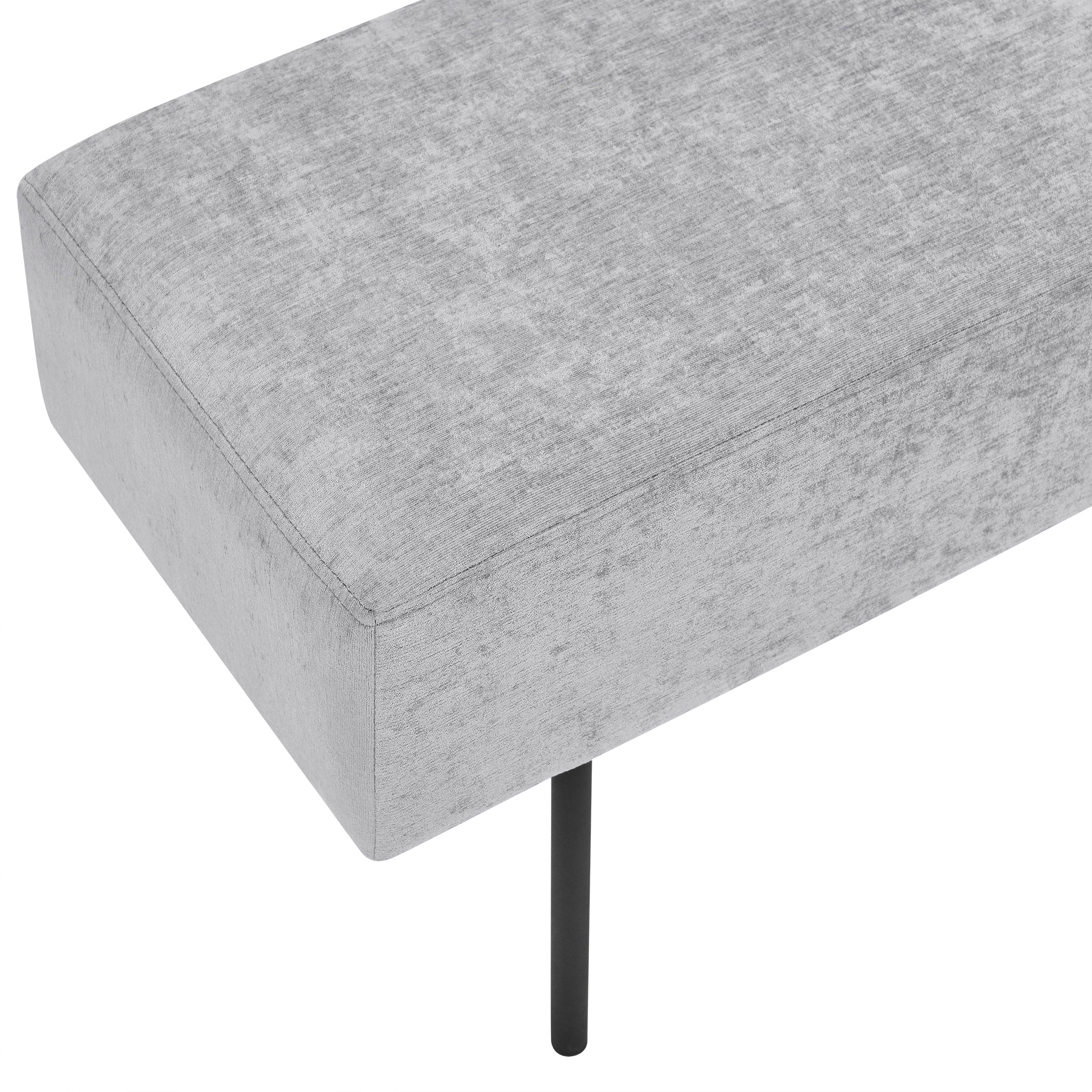 LANTRO JS Contemporary Style Bedroom Chenille Upholstered Bench, Grey,( 45