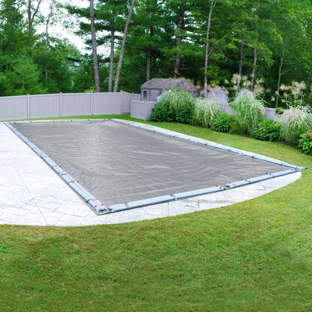 Robelle Ultra 18 ft. x 40 ft. Rectangular Dove Gray Solid In-Ground Winter Pool Cover 301840R