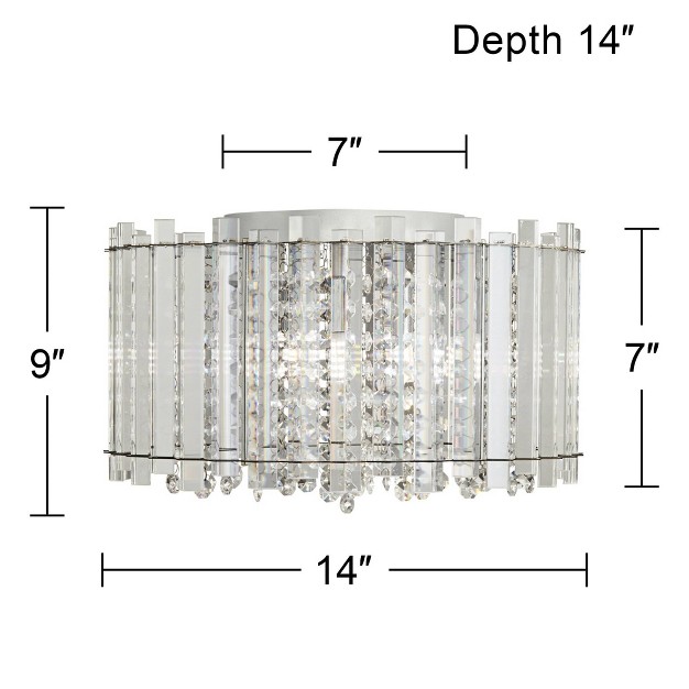 Wide Chrome 4 light Led Crystal For Bedroom Kitchen Living Room Hallway