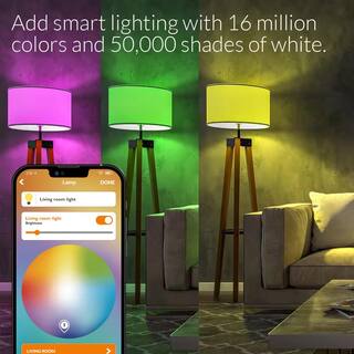 AduroSmart ERIA Colors and White Shades Smart Wireless Lighting Starter Kit A19 LED 60W Equivalent CRI 90+ (2 Bulbs and Hub) 81890