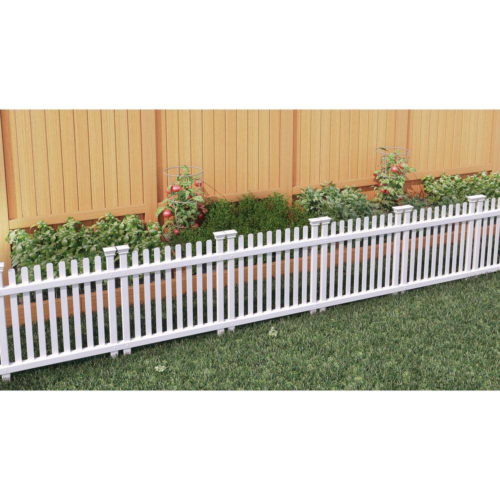 Zippity Outdoor Products Roger Rabbit 2 ft. x 2 ft. White Picket Vinyl Fence Panel Kit (3 Pack) ZP19056