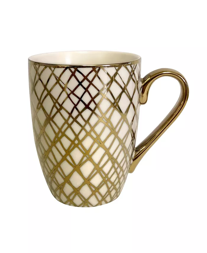 Certified International Matrix 6-Pc. Gold Plated Mugs