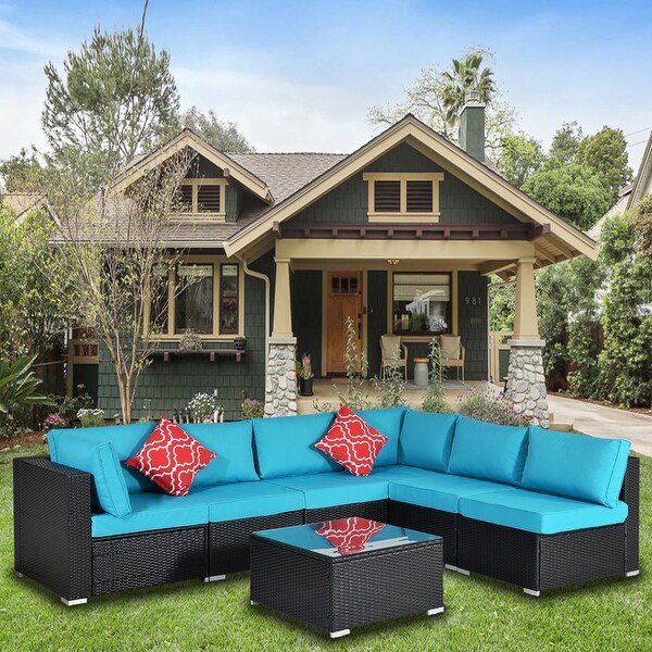 3 Pieces Outdoor Furniture Sofa Set with Large Storage Box - Overstock - 34485142