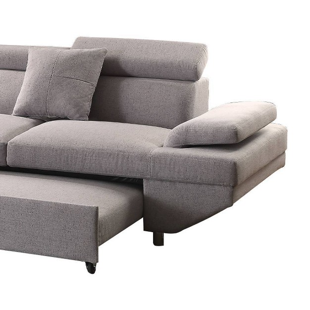 Jemima Sectional Sofa Gray Fabric Acme Furniture