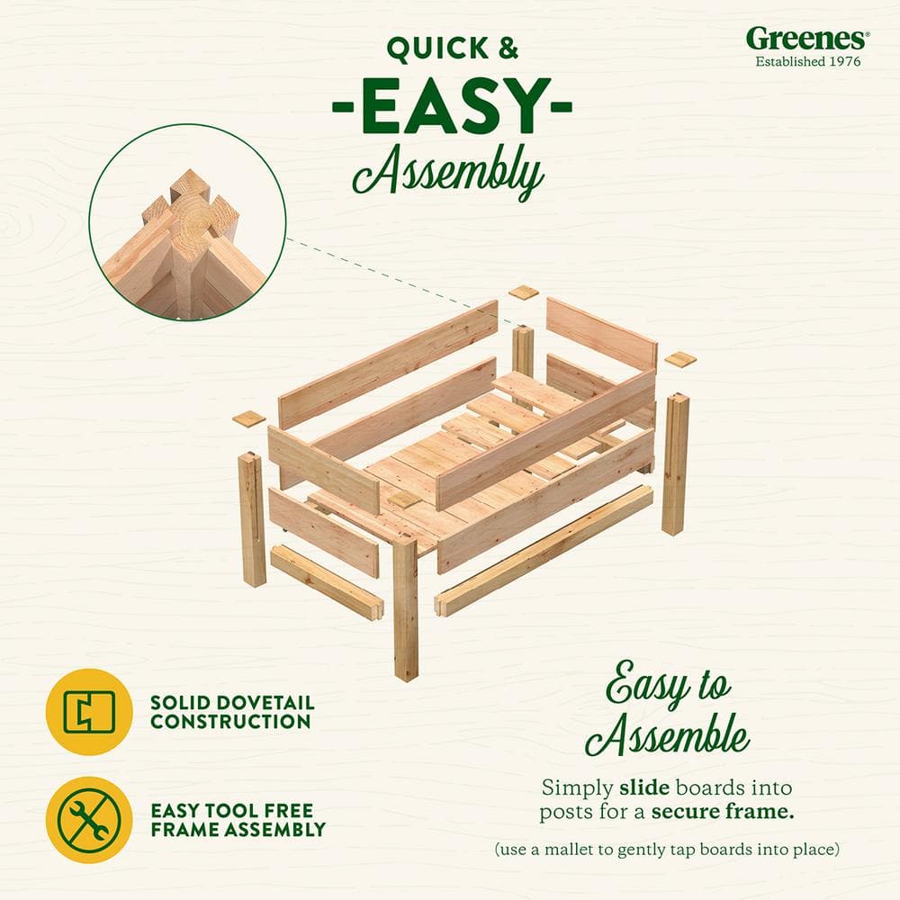 Greenes Fence 48 in. L x 24 in. W x 19 in. H Premium Cedar Elevated Garden Bed RCEV244819P