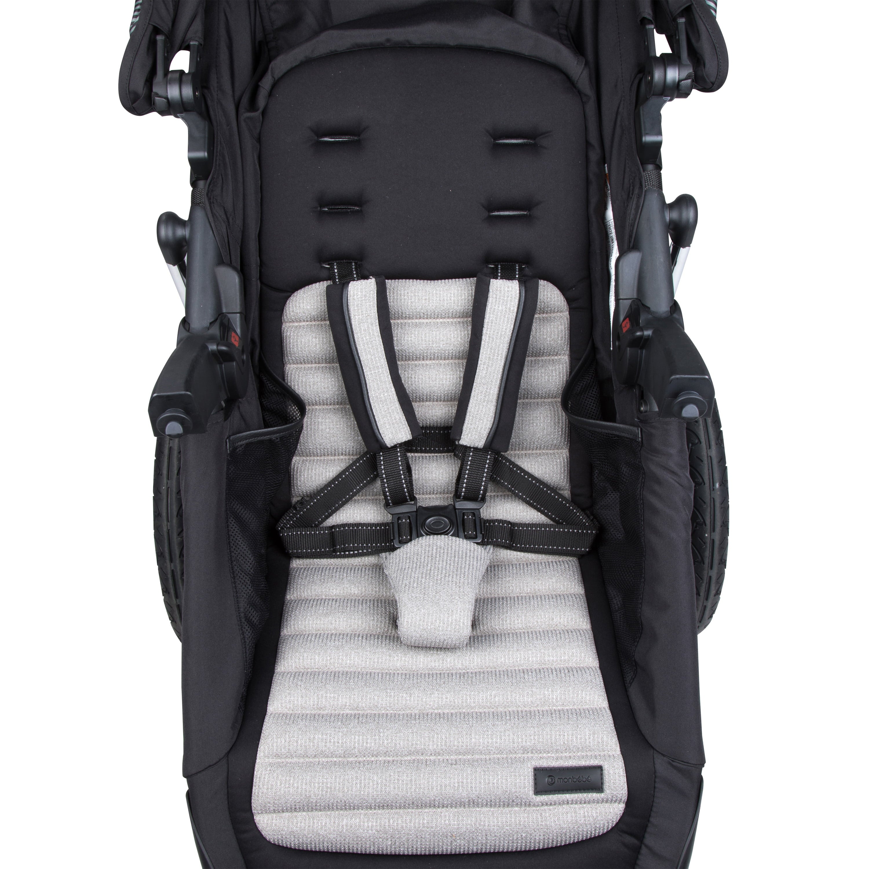 Monbebe Rebel II Travel System, Gray and Black Pinstripe