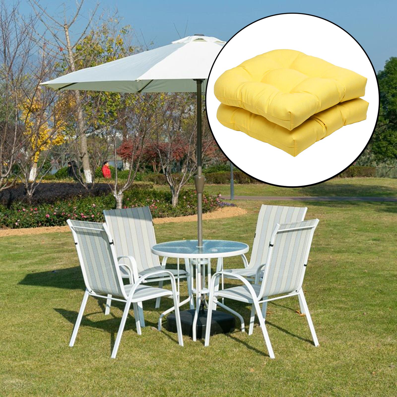 2 Pack Solid Color Tufted Pad Wicker Se Cushions 48x48cm Pio Yellow