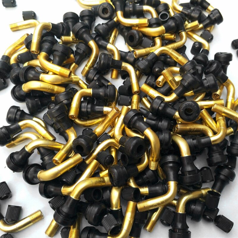 4x Bent Valve Stems Brass Metal Angle 45 Degree Side Tire Wheel Car Motorcycle
