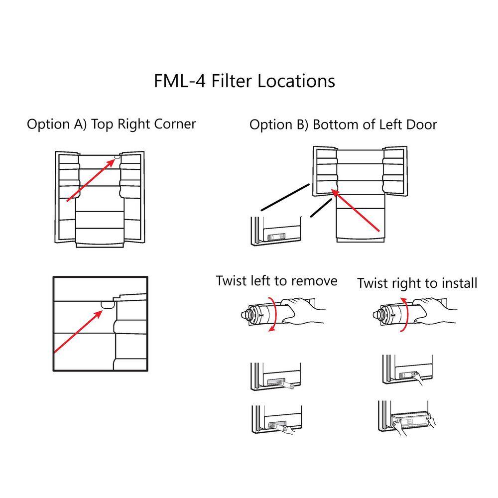 HDX FML-4-S Standard Refrigerator Water Filter Replacement Fits LG LT800P (2-Pack) 107141