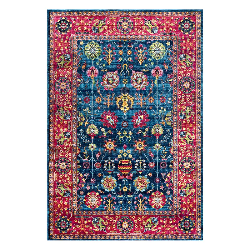 nuLOOM Classic Tinted Framed Floral Rug