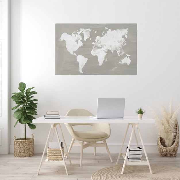 X 25 quot The World In Neutral Print Frame Wall Canvas Gallery 57