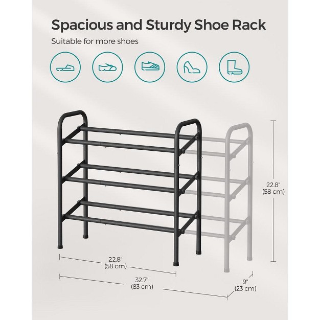 Songmics Shoe Rack 12 tier Tall Metal Shoe Storage Organizer Set Of 2 6 tier Big Stackable Shoes Rack Shelf