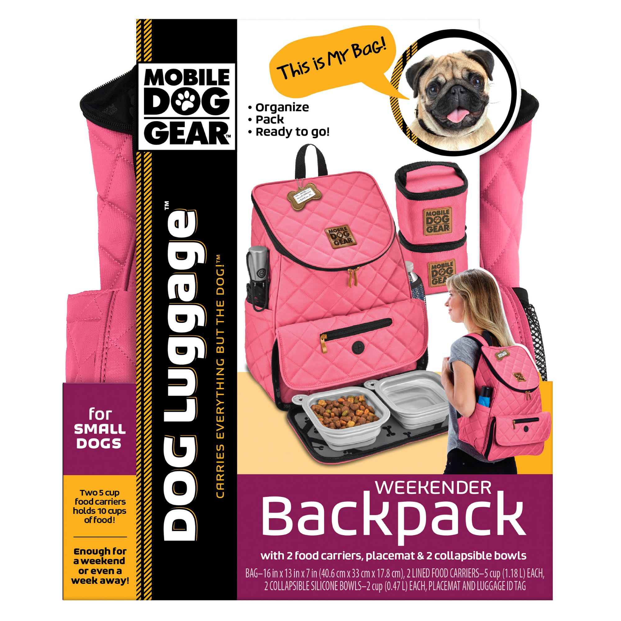 Mobile Dog Gear Pink Weekender Backpack