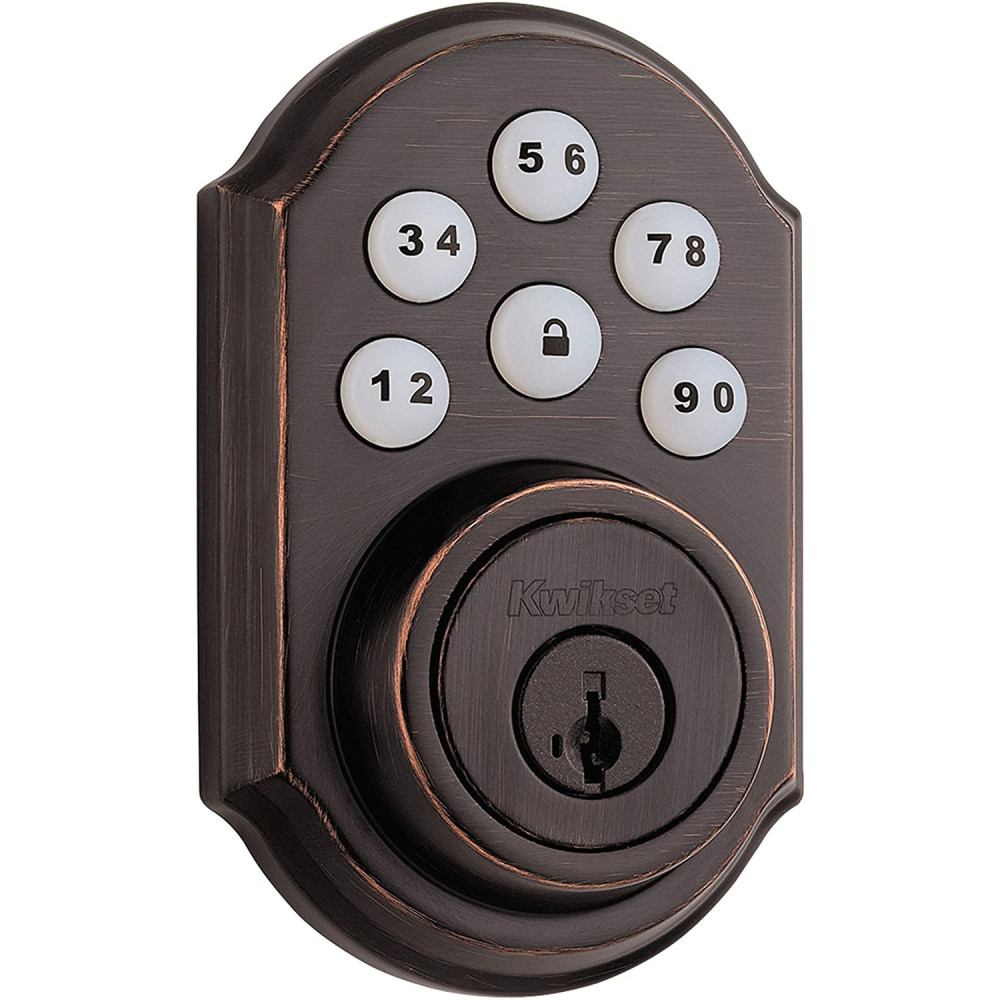 Kwikset 909 SmartCode Electronic Deadbolt Venetian Bronze ;