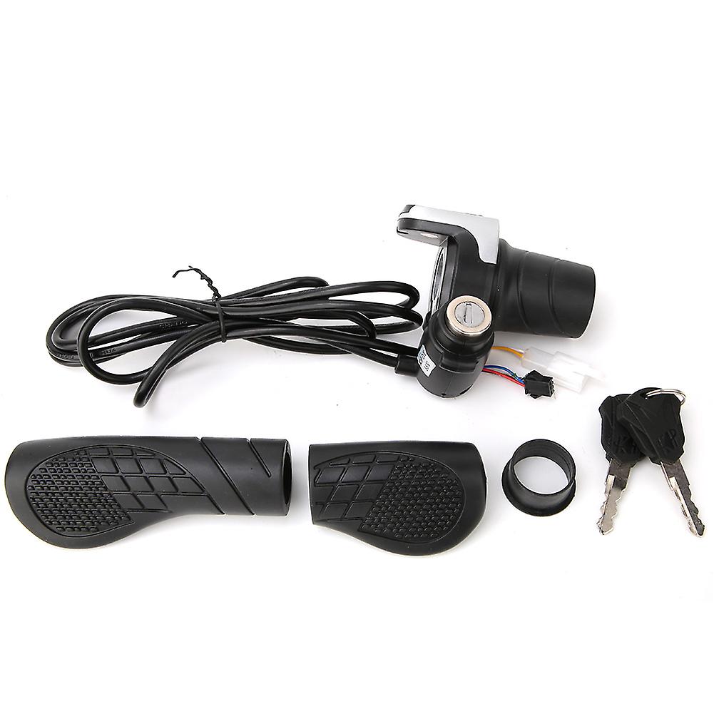 36v Electric Bike Bicycle Ebike Handlebar Twist Grip Throttle With Lcd Display And Key Lock