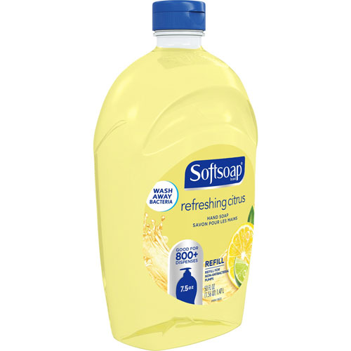 Colgate Palmolive Softsoap Citrus Hand Soap Refill | Fresh Citrus Scent， 50 fl oz (1478.7 mL)， Dirt Remover， Bacteria Remover， Residue Remover， Hand， Yellow | CPC07336