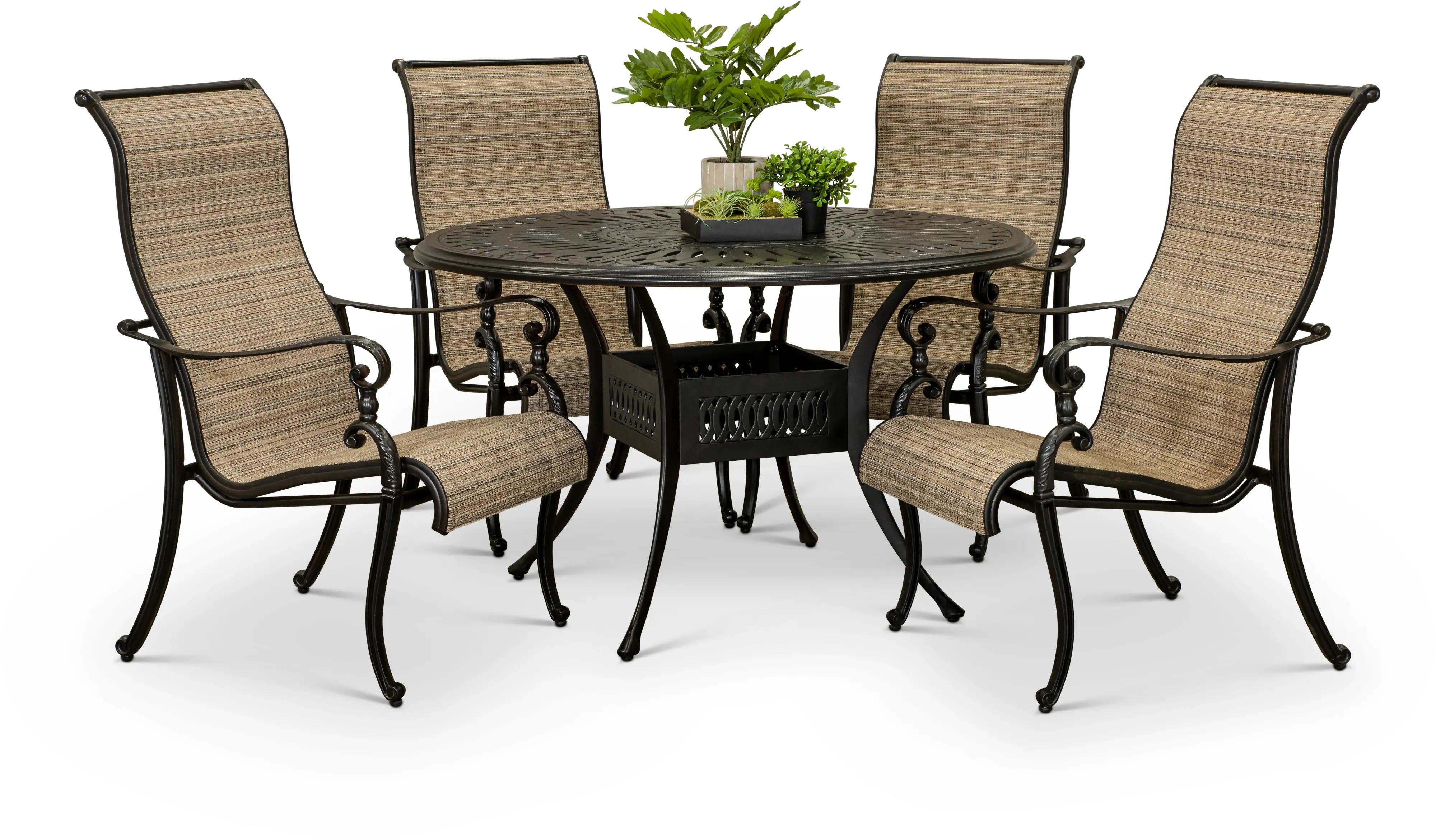 Montreal 5 Piece Sling Chair Patio Dining Set