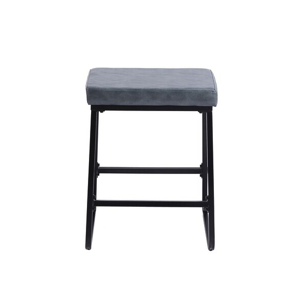 Porthos Home Setia Counter Stools Set of 2， PU Leather， Iron Legs