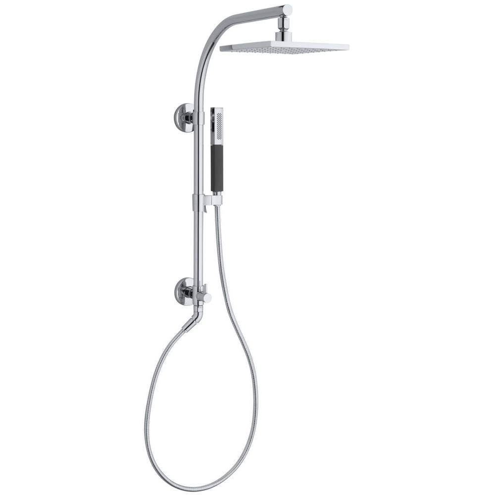 KOHLER HydroRail Shower Column in Polished Chrome for Arched Shower Arms K-45211-CP