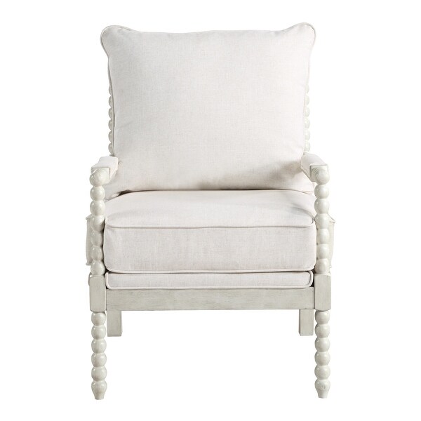 Kaylee Spindle Chair in Fabric with White Frame