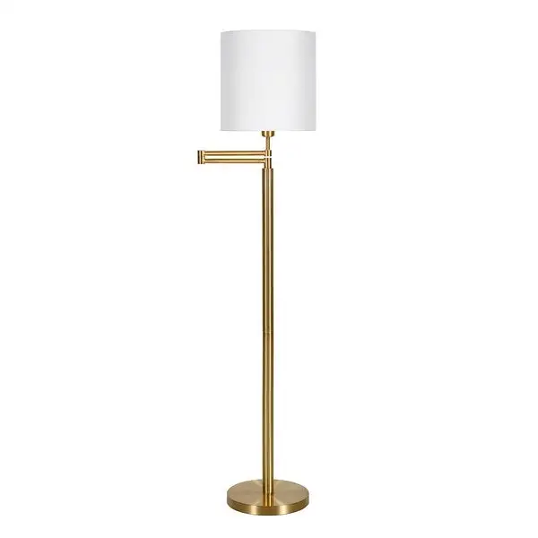 Moby Swing Arm Floor Lamp with Drum Shade