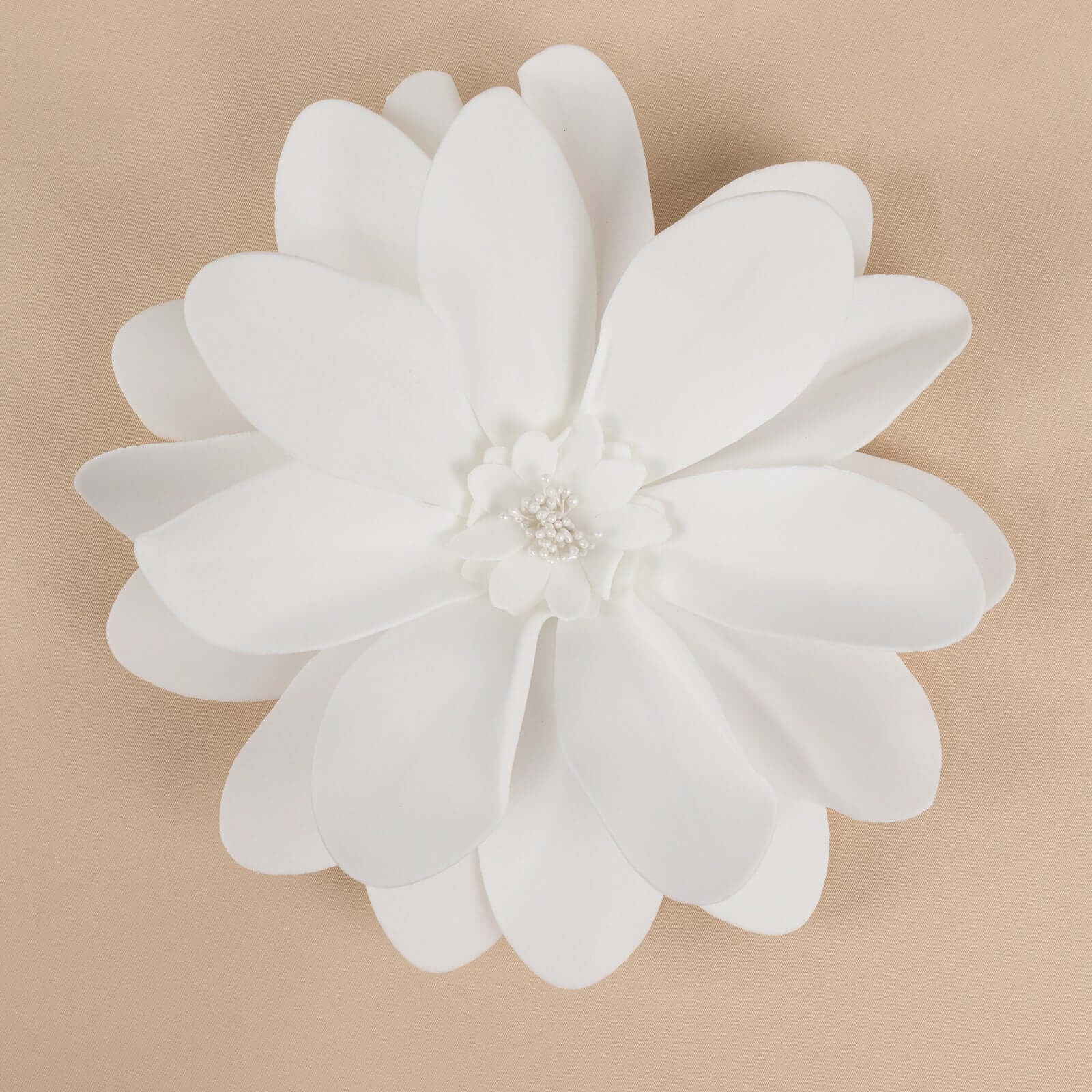 4 Pack White Life-Like Soft Foam Craft Dahlia Flower Heads 12