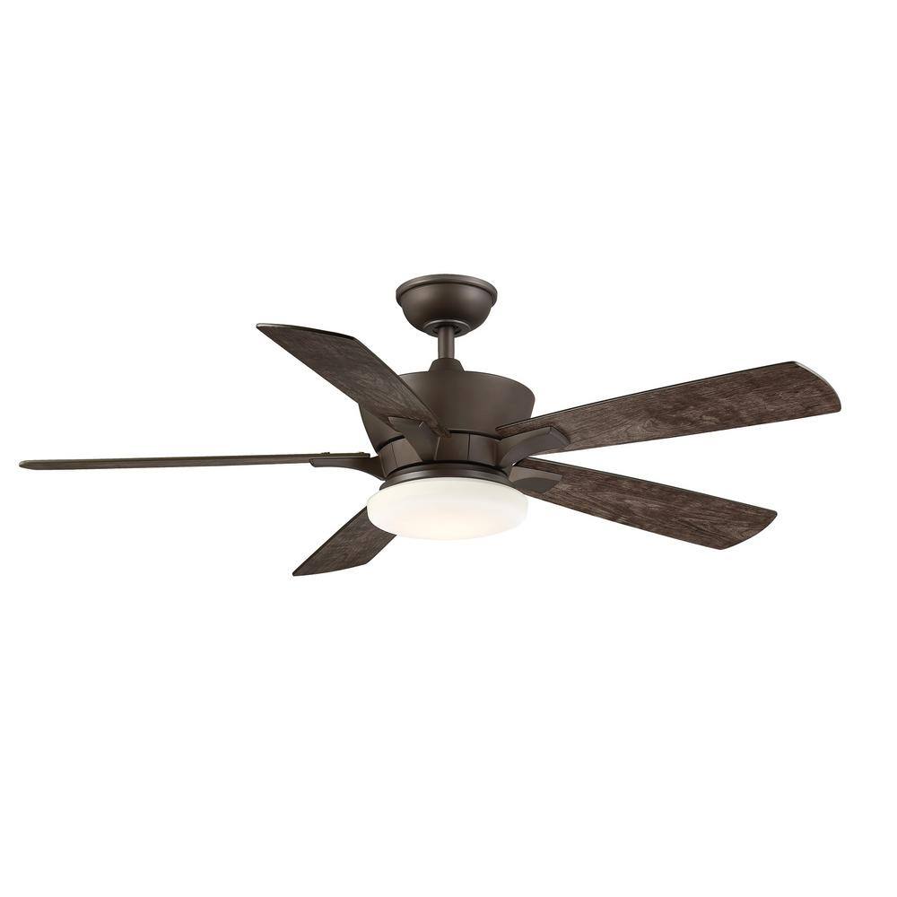 Home Decorators Collection Bergen 52 in. LED Uplight Espresso Bronze Ceiling Fan With Light and Remote Control YG680-EB