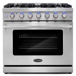 Cosmo 36 in. 6.0 cu. ft. Commercial-Style Gas Range with Convection Oven in Stainless Steel with Storage Drawer COS-EPGR366