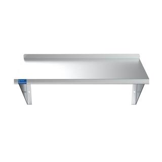 AMGOOD 14 in. W x 36 in. D Stainless Steel Wall Shelf Square Edge. Kitchen Restaurant Garage Laundry Decorative Wall Shelf AMG WS-SQ-1436