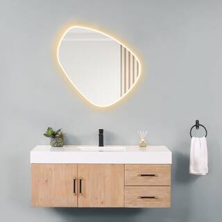 Altair Rasso 47 in. W x 46 in. H Large NoveltySpecialty Frameless LED Light Wall Bathroom Vanity Mirror in Clear Glass 762047-LED-NF