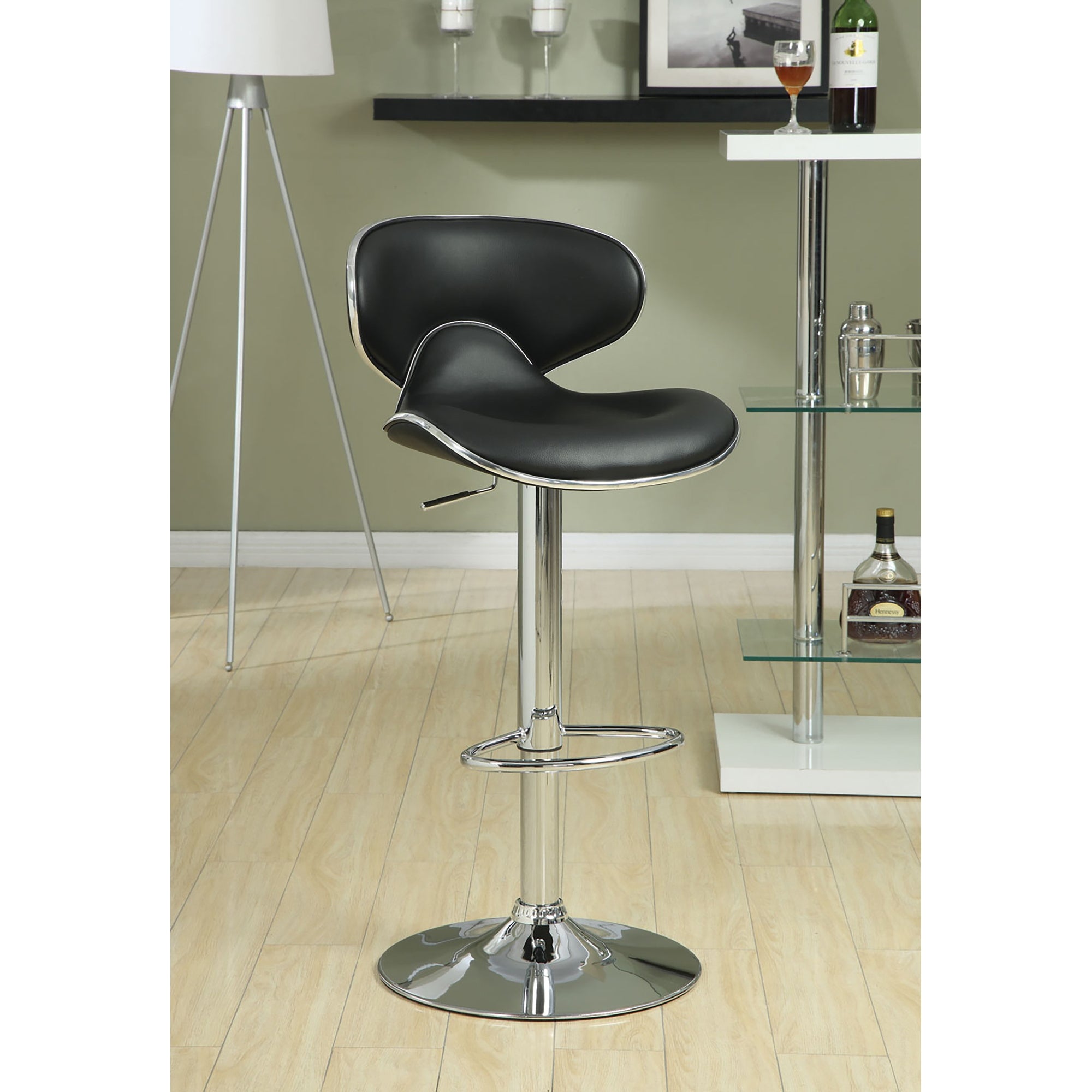 Arizona Contemporary Chrome Adjustable Bar Stools (Set of 2)