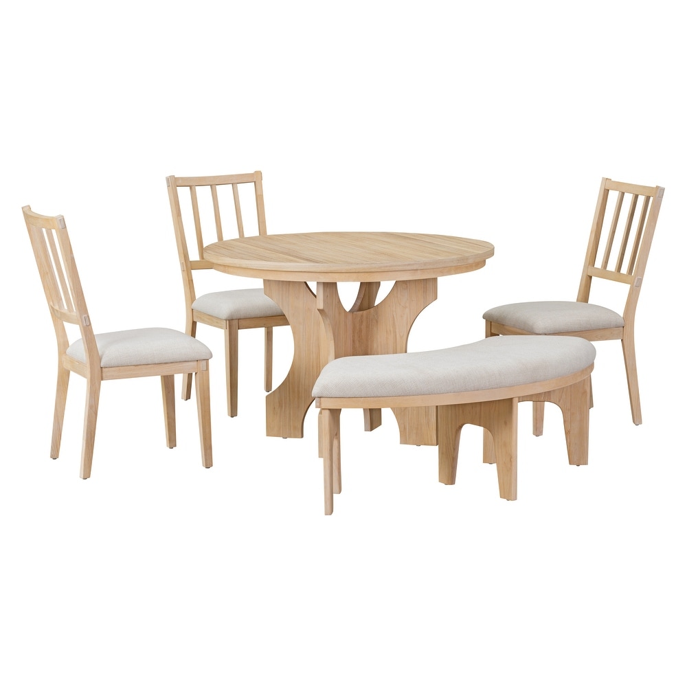 Farmhouse 5 Piece Dining Table Set with 44\