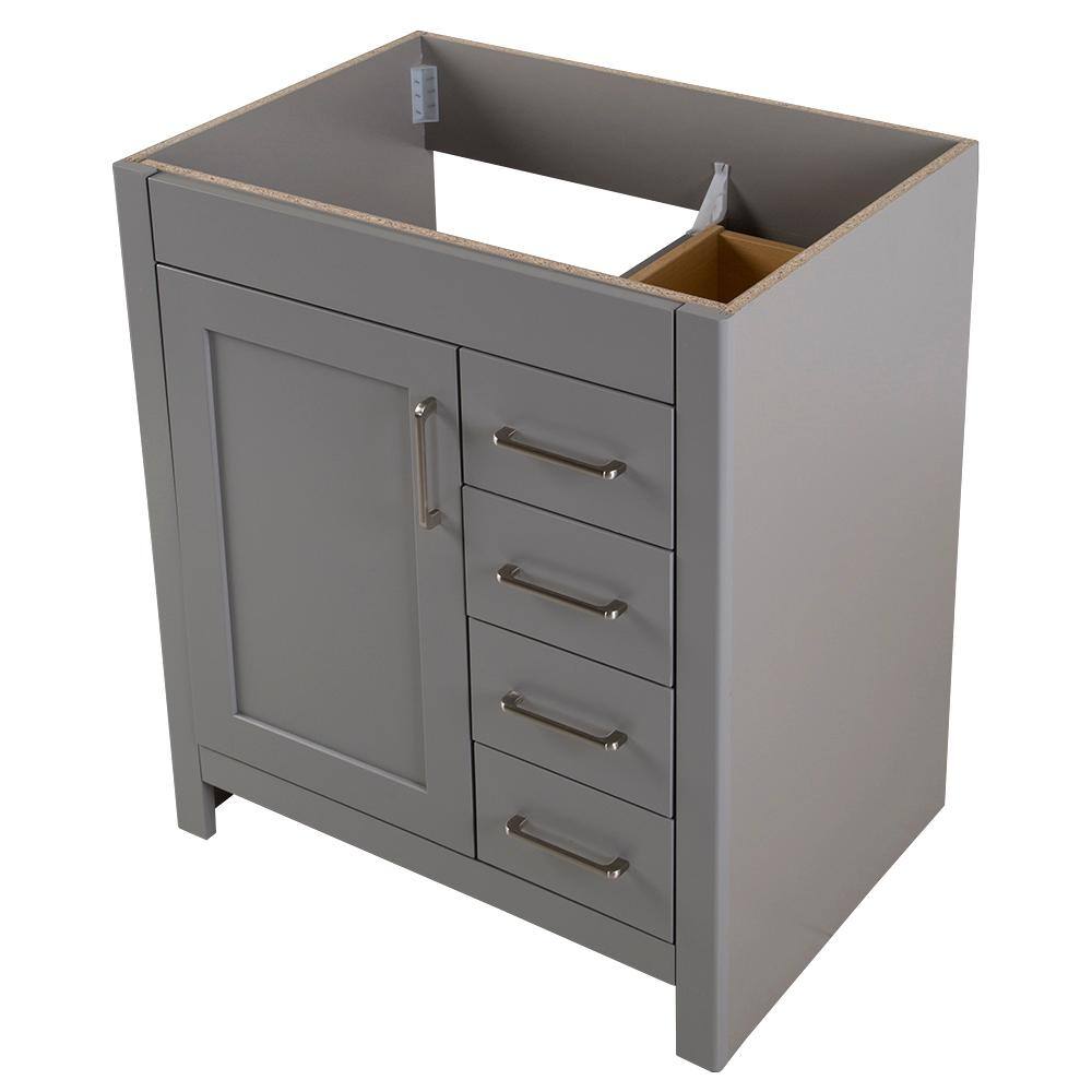 Home Decorators Collection Westcourt 30 in. W x 21.7 in. D x 34.2 in. H Bath Vanity Cabinet without Top in Sterling Gray WT30-ST