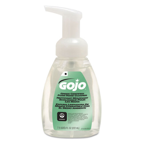 Gojo Green Certified Foam Soap | Fragrance-Free， Clear， 7.5 oz Pump Bottle | GOJ5715-06