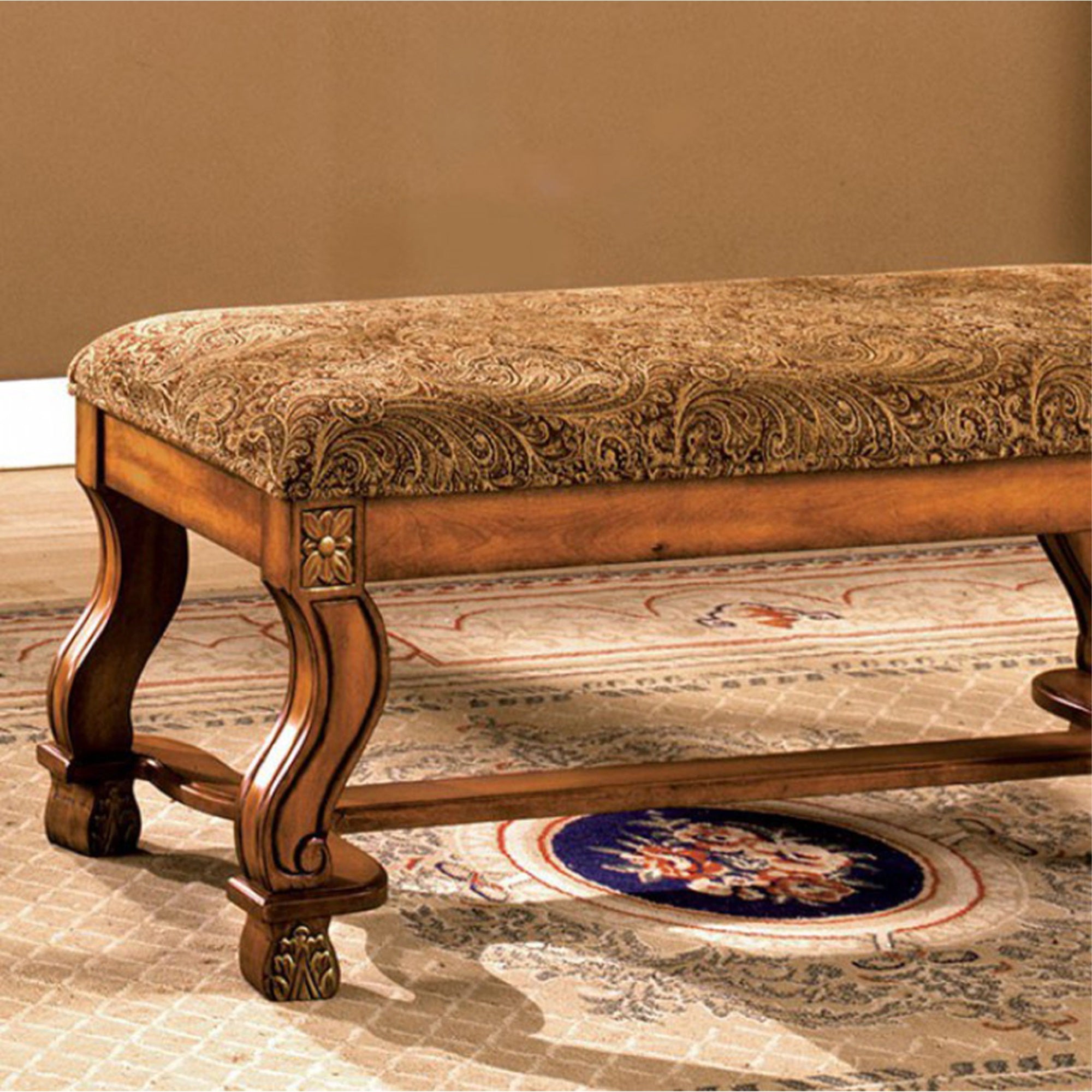 Benzara Vale Royal Backless Bedroom Bench