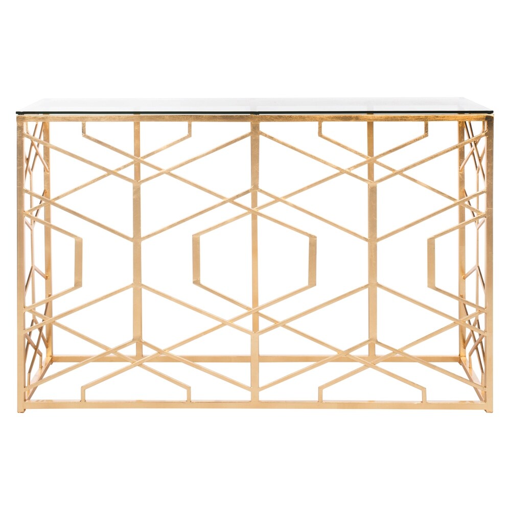 SAFAVIEH Couture Sean Gold Leaf Console Table   47\