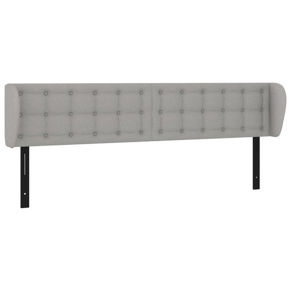 vidaXL Headboard with Ears Light/Dark Gray multisize Fabric - - 37429758