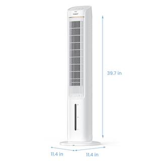 Tosot 10 in. Dia Oscillating 80 Quiet Tower Fan with 2 Ice Packs Humidifiers with Removable 4L Water Tank White EAC50