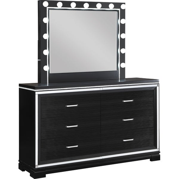 Isabelle Silver and Black 5-piece Bedroom Set - - 36008949