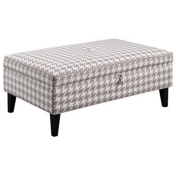 Benjara BM229645 Rectangular Fabric Ottoman with H...