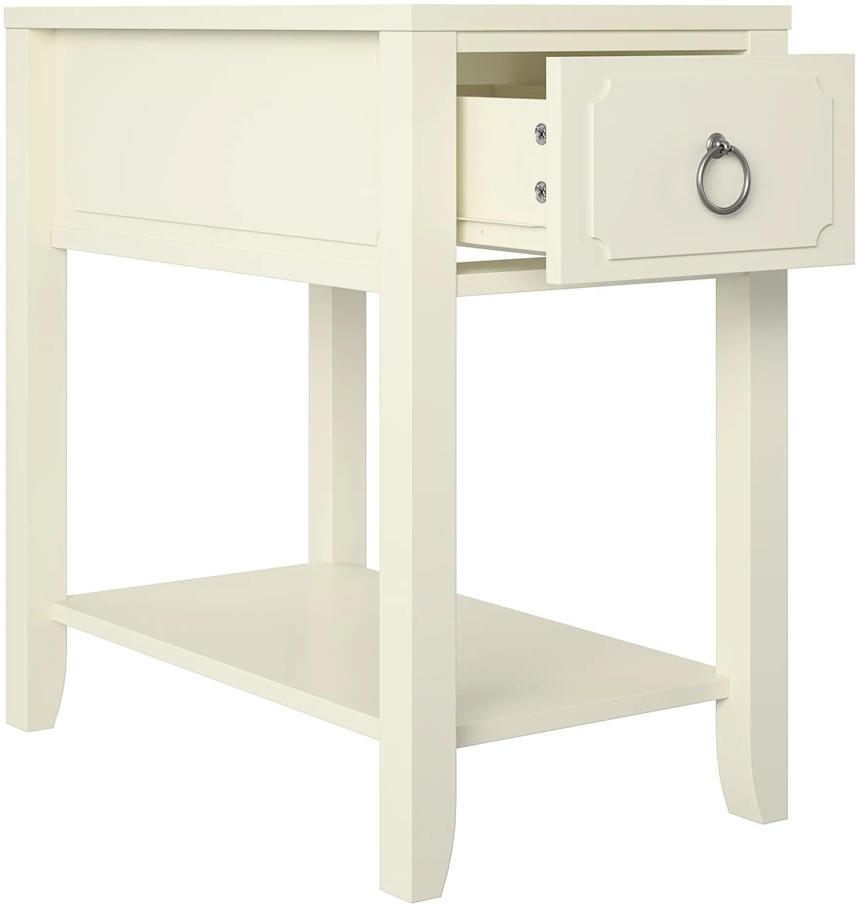 Majesty White Narrow Side Table