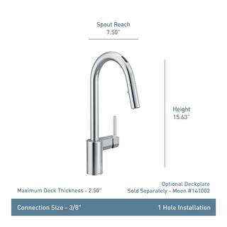 MOEN Align Single-Handle Smart Touchless Pull Down Sprayer Kitchen Faucet with Voice Control and Power Clean in Matte Black 7565EVBL