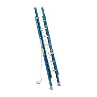 Werner 16 ft. Fiberglass D-Rung Extension Ladder with 250 lb. Load Capacity Type I Duty Rating D6016-2